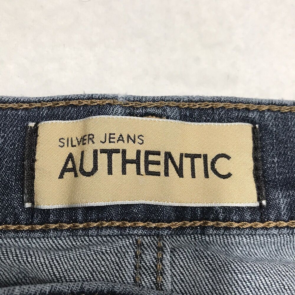 SILVER Athletic Jean Men 36x28 (36/30 tag) Dark Wash Whiskered Stretch Denim - Picture 12 of 15